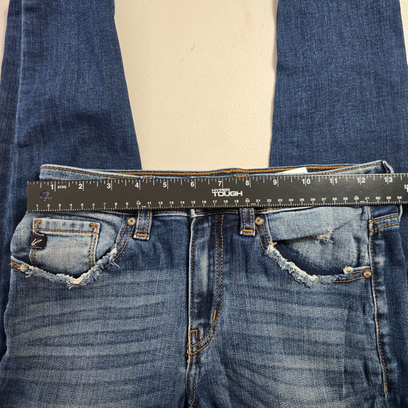 KanCan Jeans Women's 3 / 25 Blue Dark Wash Ankle Super Skinny Distressed - Picture 8 of 16